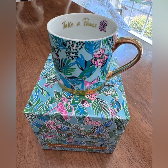 NWT Lilly Pulitzer Mug Seasalt Blue Barking Up The Palm - Picture 6 of 16
